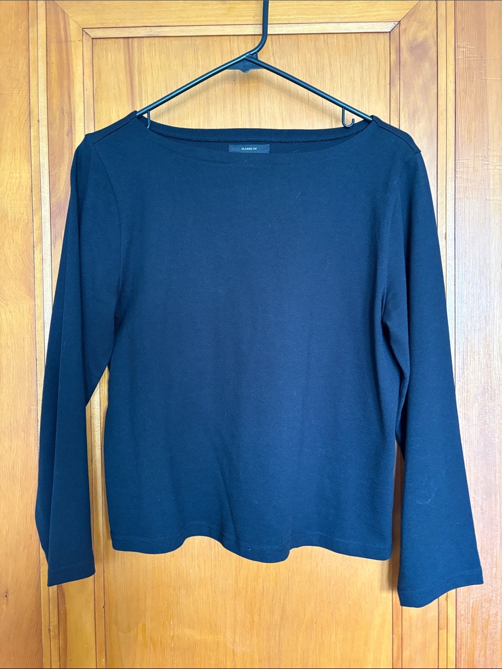J.Crew Black Boatneck Long Sleeved Top